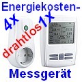 Energiekosten-Messger&auml;t mit 4 Sendern FHT-9998-S4