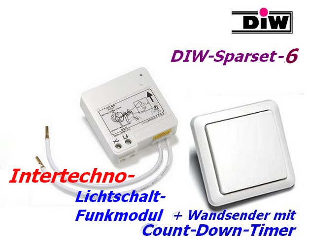 DIW Sparset-6 - Intertechno-Funkmodul ITL-230 mit Funk-Wandsender AWST-8800