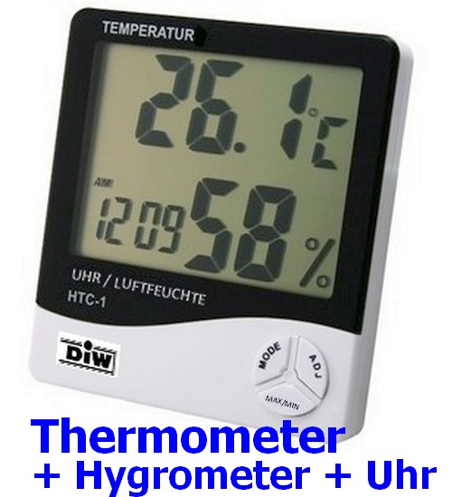 HTC-1 DIW-Hygrometer-Thermometer elektronisch