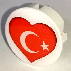 Steckel mit Flagge Türkei, Herzform Der-Steckel.com Staubschutz Deckel für Steckdosen