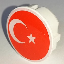 Steckel mit Flagge Türkei, rund Der-Steckel.com Staubschutz Deckel für Steckdosen