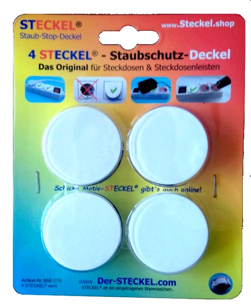 4 STECKEL Steckdosenabdeckung Staubschutz für Steckdosen, weiß