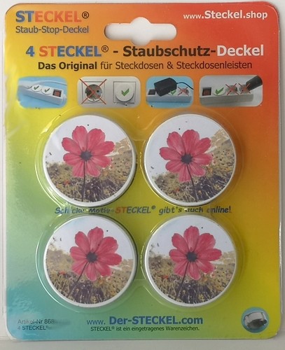 Deko-STECKEL Deko Steckdosen Abdeckung Blume-02 rot