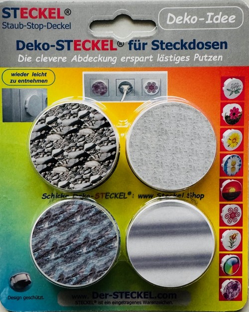 Deko-STECKEL Deko Steckdosen Abdeckung  Blume weiss_01