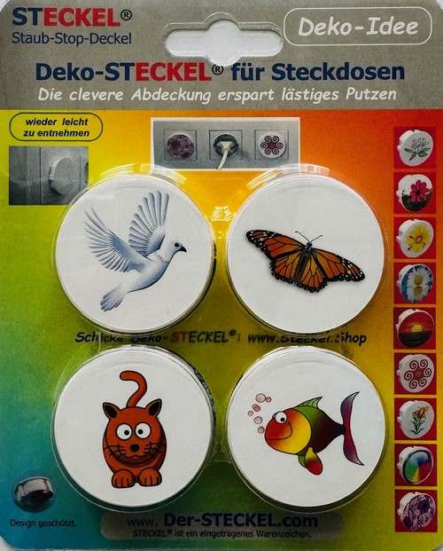 4 Stück Deko-STECKEL DS-460 Tiere