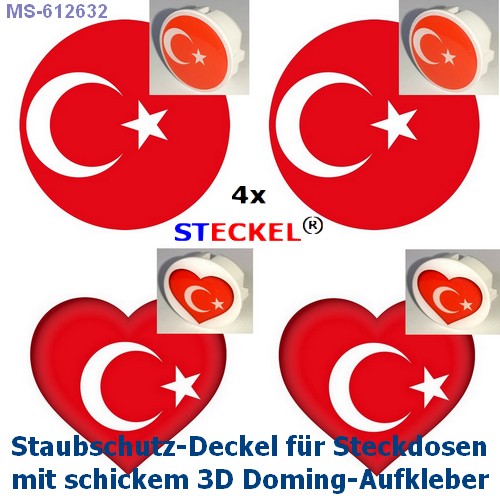 4-er Set Deko-STECKEL Flaggen Türkei 612632