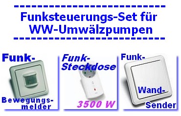 Funk-Steuerungs-Set mit Bewegungsmelder und Taster für Umwälzpumpen Serie Intertechno