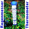 Regenmesser Niederschlagsmesser mit großem Garten-Thermometer