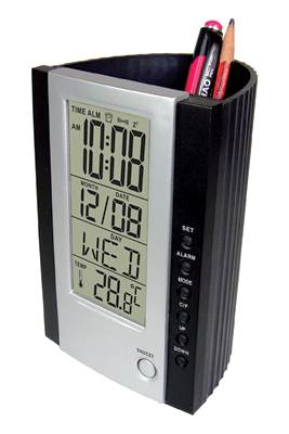 Temperatur-Timer OFFICE digital mit Uhr und Utensilien-Schale
