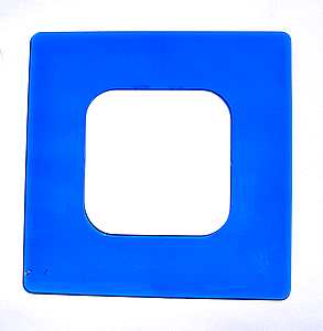 3-er Set Dekor-Rahmen/Tapetenschutz-Rahmen 1-fach blau-transparent 132 x 132 mm