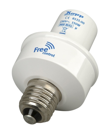 Funk-Lampenfassung E27 für Glüh- und Energiesparlampen bis max. 150 W/VA Kopp Free-control®