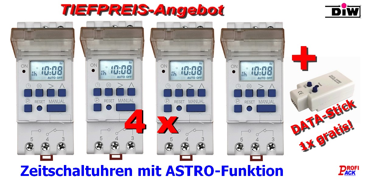 DIW-ASTRO1 AHD16T Astrotimer astronomische Sonnen-Zeitschaltuhr