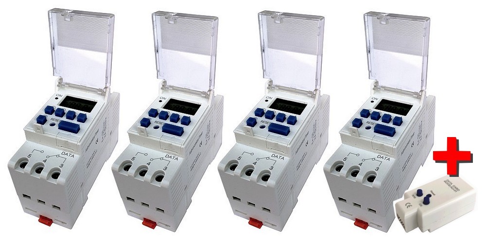 4xDIW-ASTRO1 AHD16T-U0 Astrotimer astronomische Sonnen-Zeitschaltuhr + Data-Stick