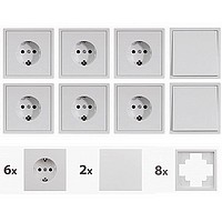 Steckdosen Set EINSTEIGER 16-tlg. SHALLOW_ws_Schalterprogramm