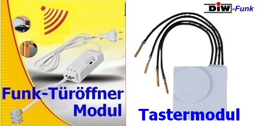 Funk-Türöffner-Modul SET DFTO-2090-DMS mit Universal-Funktaster-Modul DMS-20 für alle mechanischen Taster