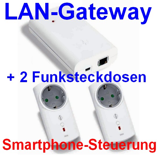ITGW-433L LAN-Gateway mit 2 Intertechno Funkschalter für Iphone Ipad Smartphone