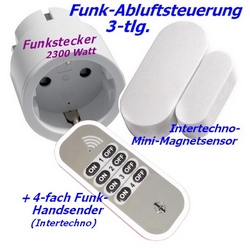 Intertechno Funk Abluftsteuerung ITM-IT3-ITS 2300W mit Handsender + Mini Fenstersensor