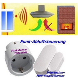 Intertechno Funk Abluftsteuerung ITM-IT3 Powerstecker + Mini Fenstersensor