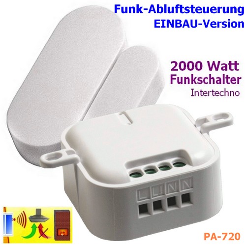 PA-720 Intertechno Funk Abluftsteuerung DFM-2000 + CMR-2000 Einbauschalter Intertechno