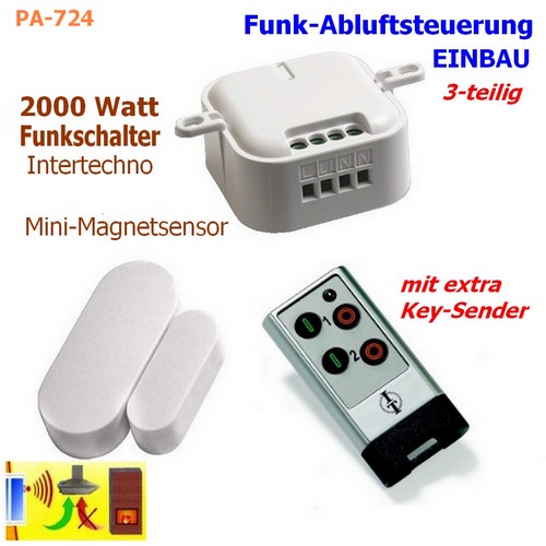 PA-724 Intertechno EINBAU Abluftsteuerung mit 2-Kanal Keysender