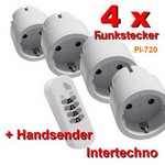 PI-720 = ProDiro Starterset: 4x Funk-Powerstecker IT-3 + 1x Handsender ITS-10 Marke: Intertechno