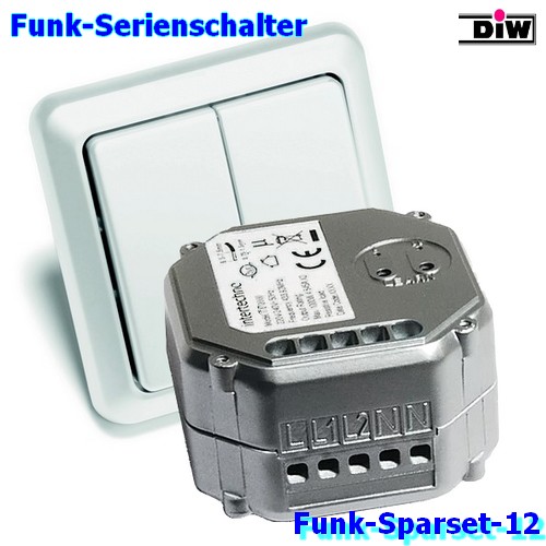 Funk-Sparset-12: Funk-Serienschalter ITL-2000 mit Funk-Doppel-Wandschalter