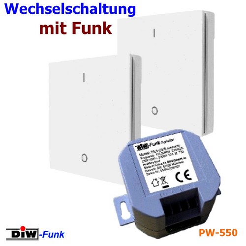 Wechselschalter-Set PW-550 das günstige Sparset von DIW-Funk
