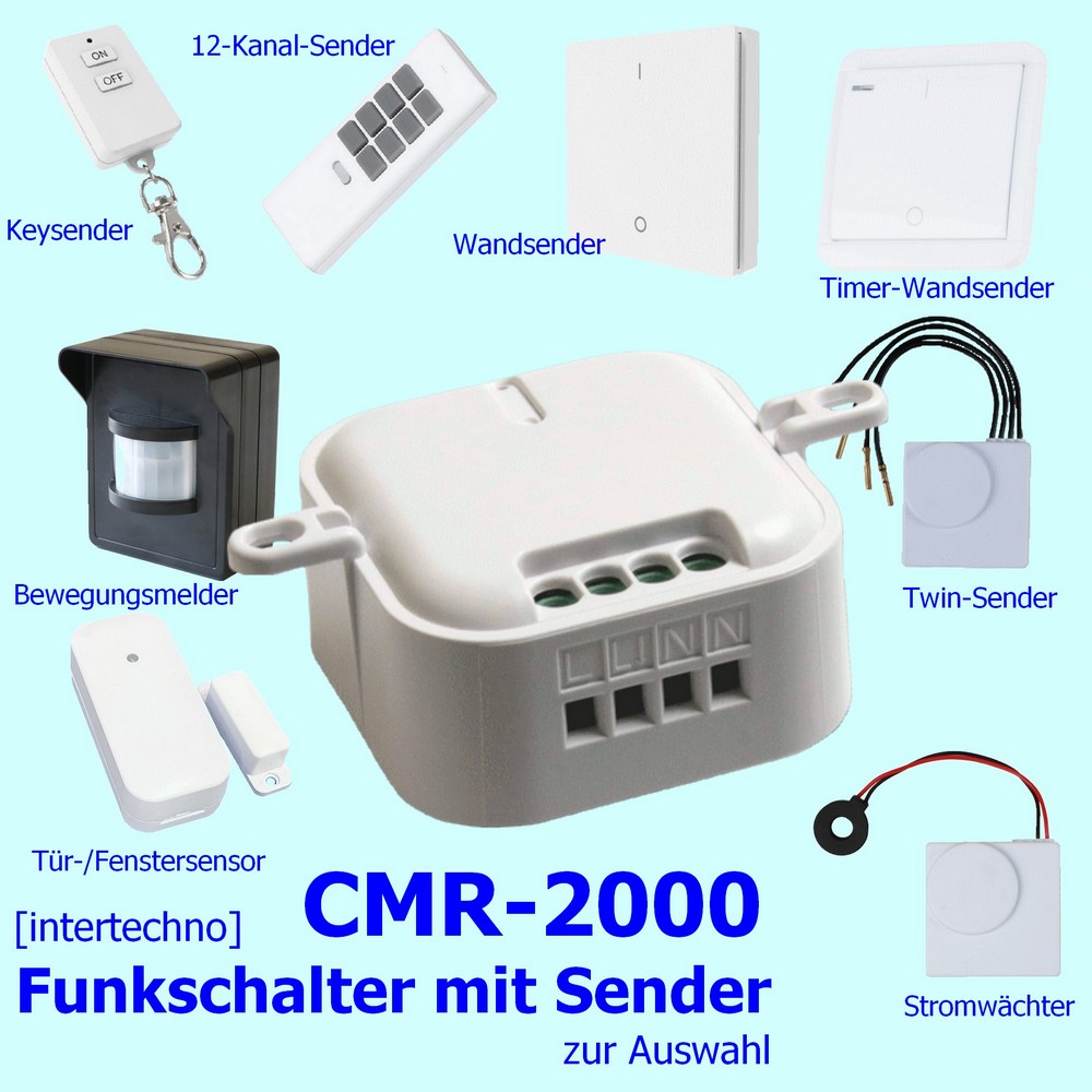 Intertechno CMR-2000 230V-Funkschalter mit Sender-Auswahl