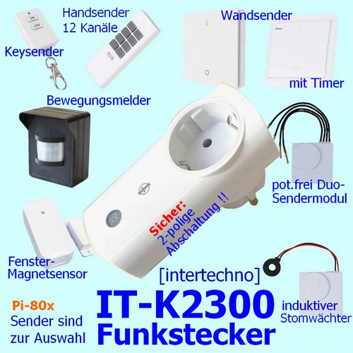 Intertechno IT-2300 230V-Funkstecker mit Sender-Auswahl