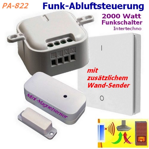 PA-822 DIW-Funk EINBAU Abluftsteuerung mit Wandsender