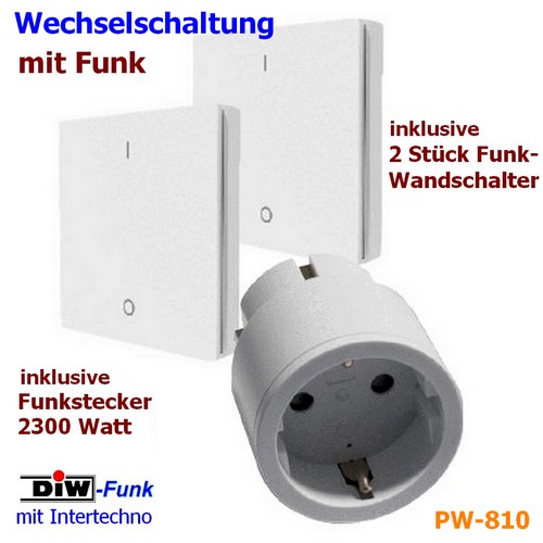 PW-810 Funk-Wechselschaltung Intertechno + DIW-Funk