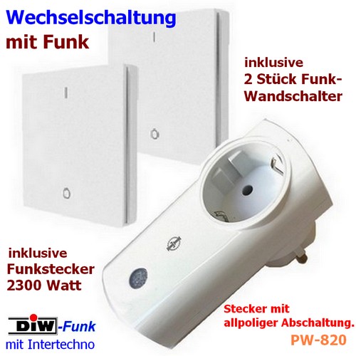 PW-820 Funk-Wechselschaltung Intertechno+DIW-Funk