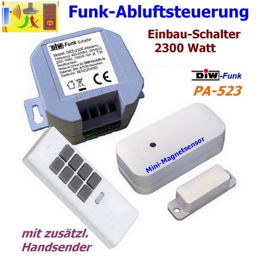 PA-523 DIW-Funk EINBAU Abluftsteuerung mit Wandsender