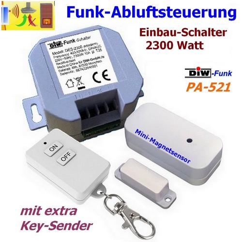 PA-521 DIW-Funk EINBAU Abluftsteuerung mit Keysender
