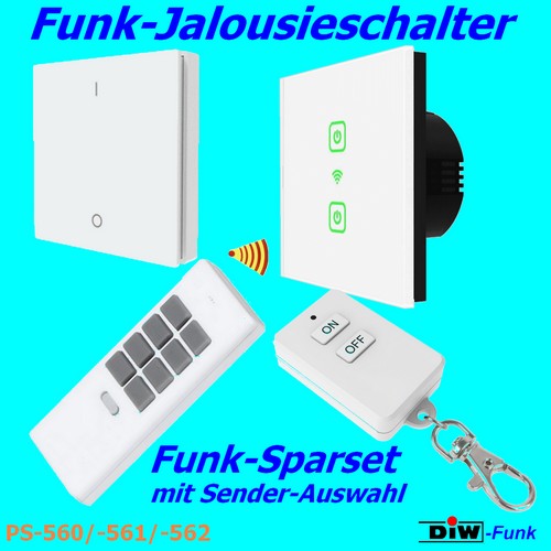 DIW-Funk Set PS-56x Übersicht Jalousieschalter mit Fernbedienung Rolloschalter