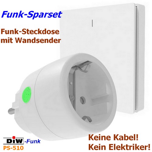 DIW-Funk Set PS-510 Funkstecker DSR-2300 + Wandsender DWS-11