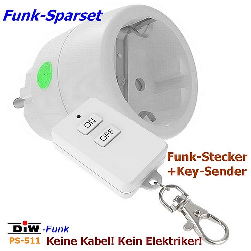 DIW-Funk Set PS-511 Funkstecker DSR-2300 + Keysender DKS-10