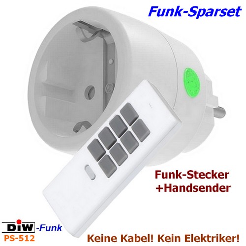 DIW-Funk Set PS-512 Funkstecker DSR-2300 + Handsender DHS-12