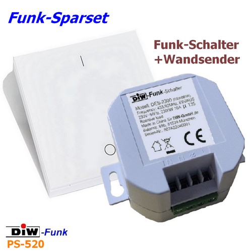 PS-520 Starter-Sparset EINBAU-Schalter DIW-Funk