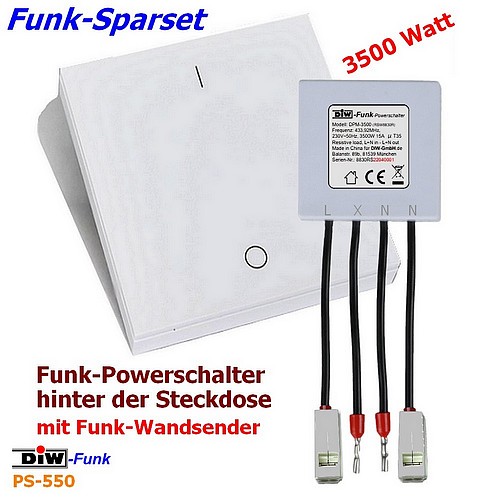 DIW-Funk Set PS-550 Funkschalter DPM-3500 + Wandsender DWS-11