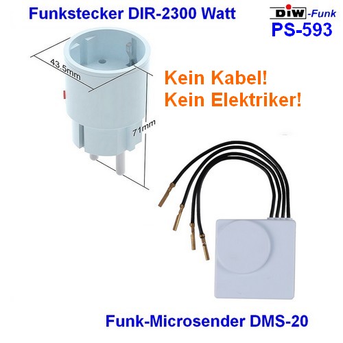 DIW-Funk Set PS-512 Funkstecker DIR-2300 + Keysender DKS-10