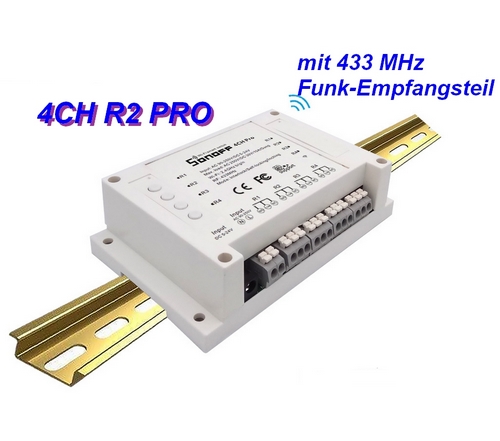 DIW Sonoff 4CH R2 PRO Wifi Schalter 4-Kanal mit Funkempfänger 433 MHz
