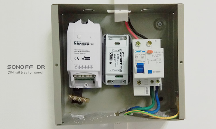 Beispiel SONOFF Geräte auf DIN-Schiene