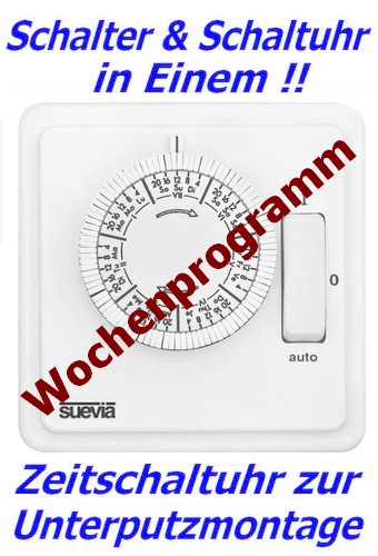 248-W 1,75 analoge Zeitschaltuhr WOCHEN-Scheibe zur Unterputzmontage von Suevia SU280439