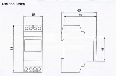 Maße DigiPro digitale Zeitschaltuhr von Suevia